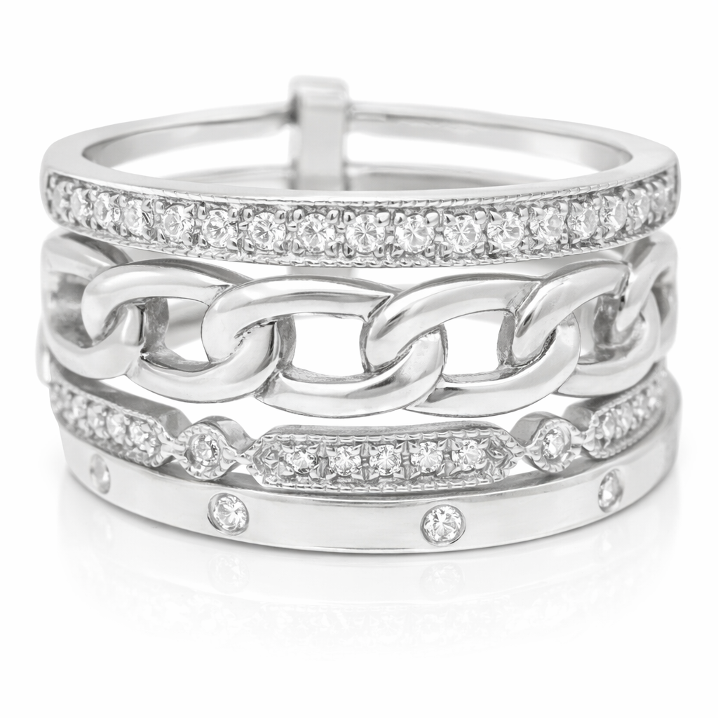 0.17CT Diamond Ring 14k White Gold