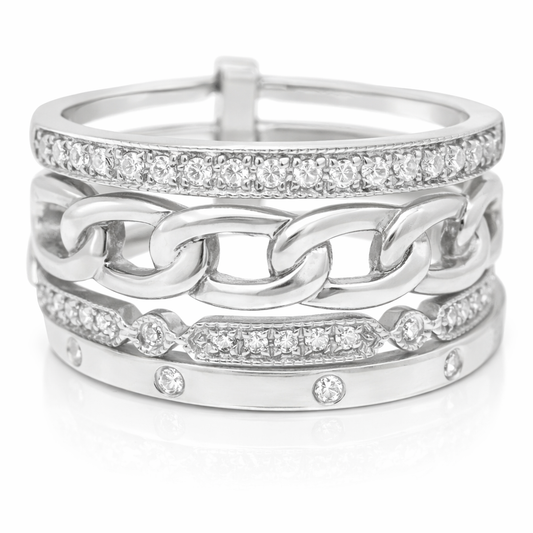 0.17CT Diamond Ring 14k White Gold