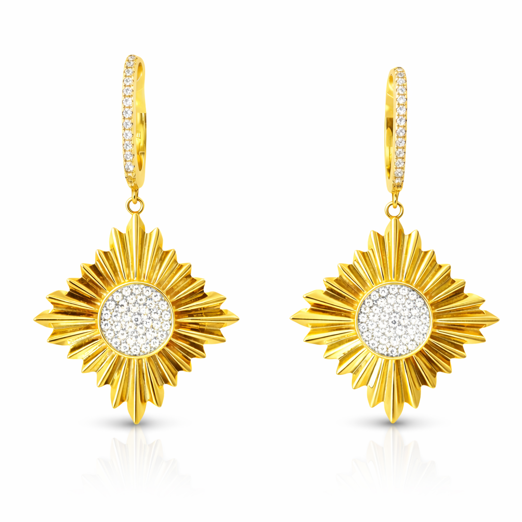 0.27CT Diamond 14k Yellow Gold Earring