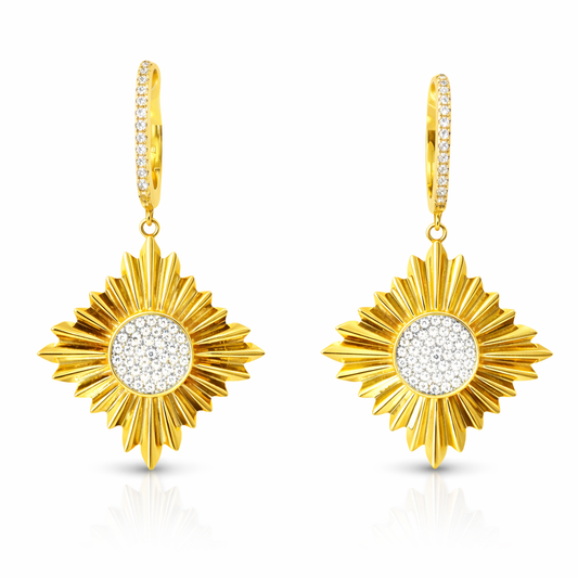 0.27CT Diamond 14k Yellow Gold Earring