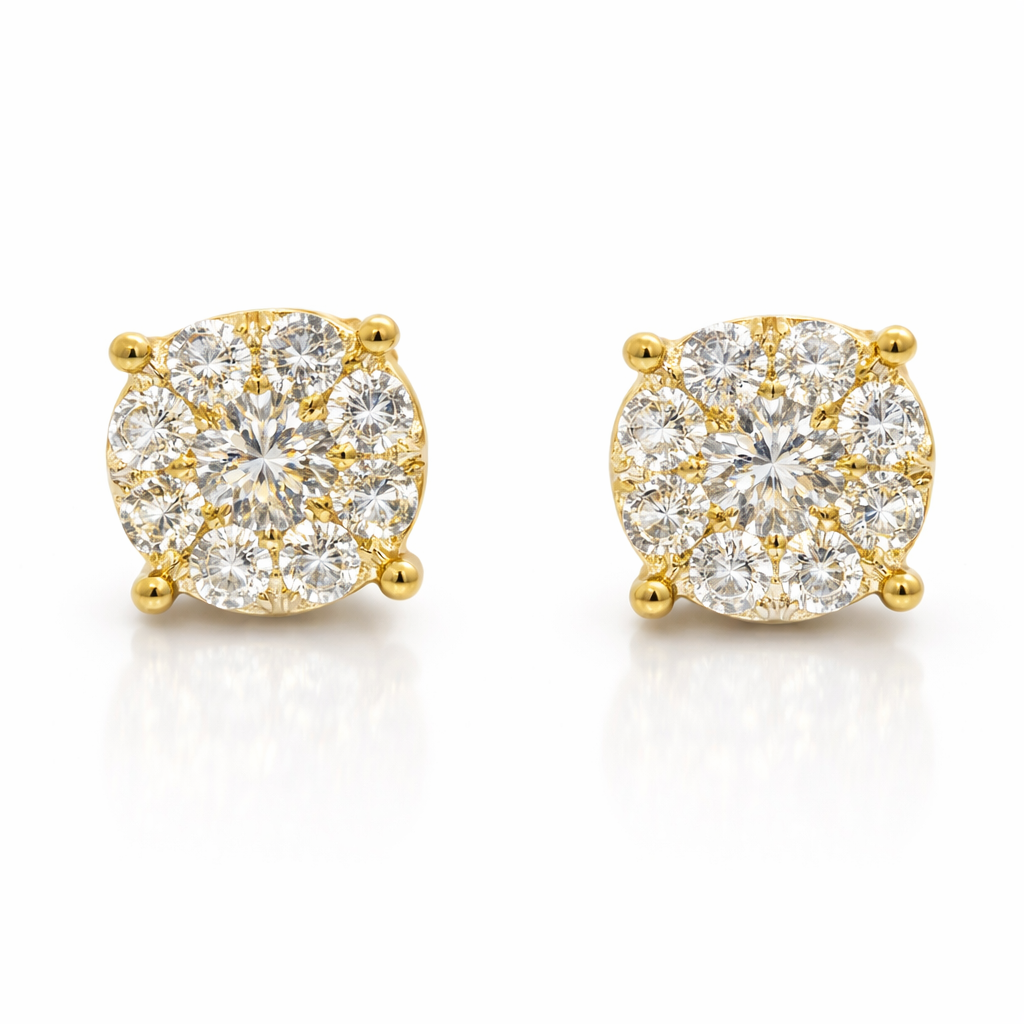 0.92CT Diamond Earring 14k Yellow Gold