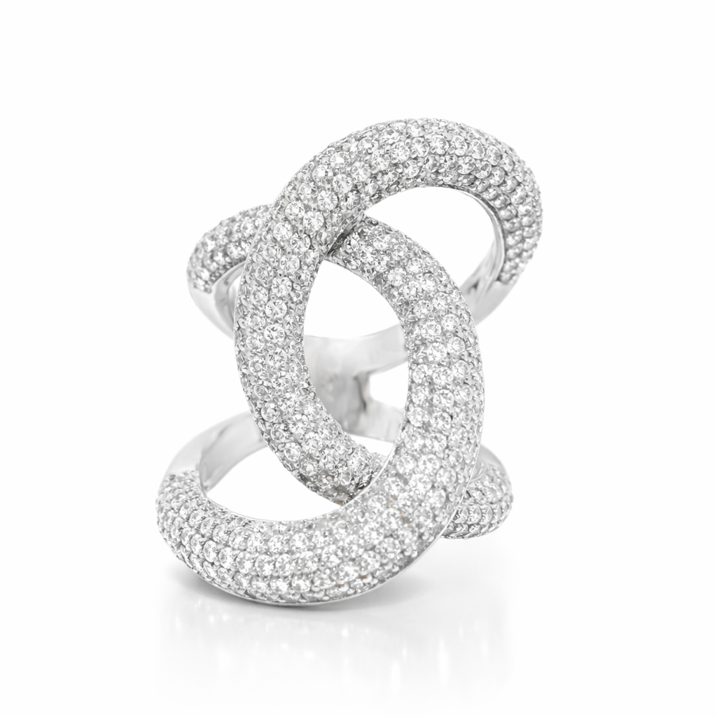 3.28CT Diamond Ring 18K White Gold