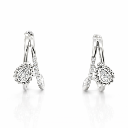 0.12CT Diamond Earring 14k White Gold