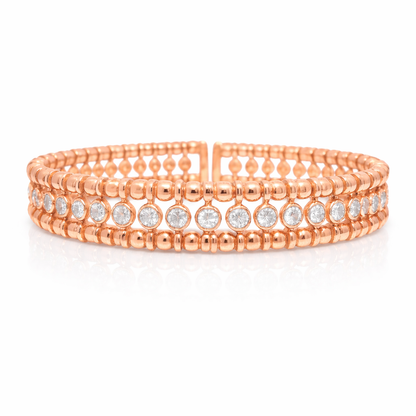 1.16CT Bezel Diamond Bangle 18k Rose Gold