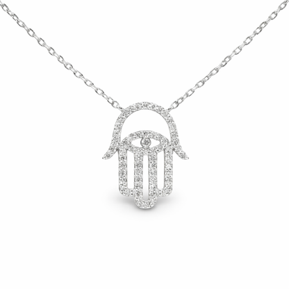 0.38CT Diamond Palm Pendant 14k White Gold
