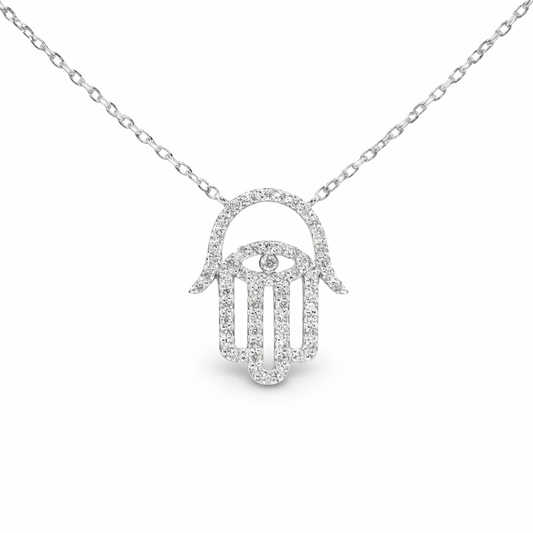 0.38CT Diamond Palm Pendant 14k White Gold