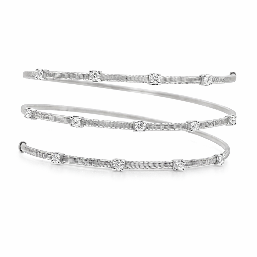 0.68CT Diamond Bangle 14k Gold