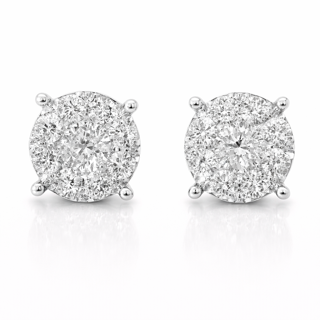 1.57CT Diamond Earring 14k White Gold