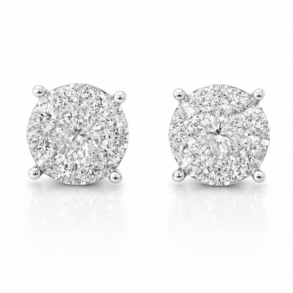 1.57CT Diamond Earring 14k White Gold