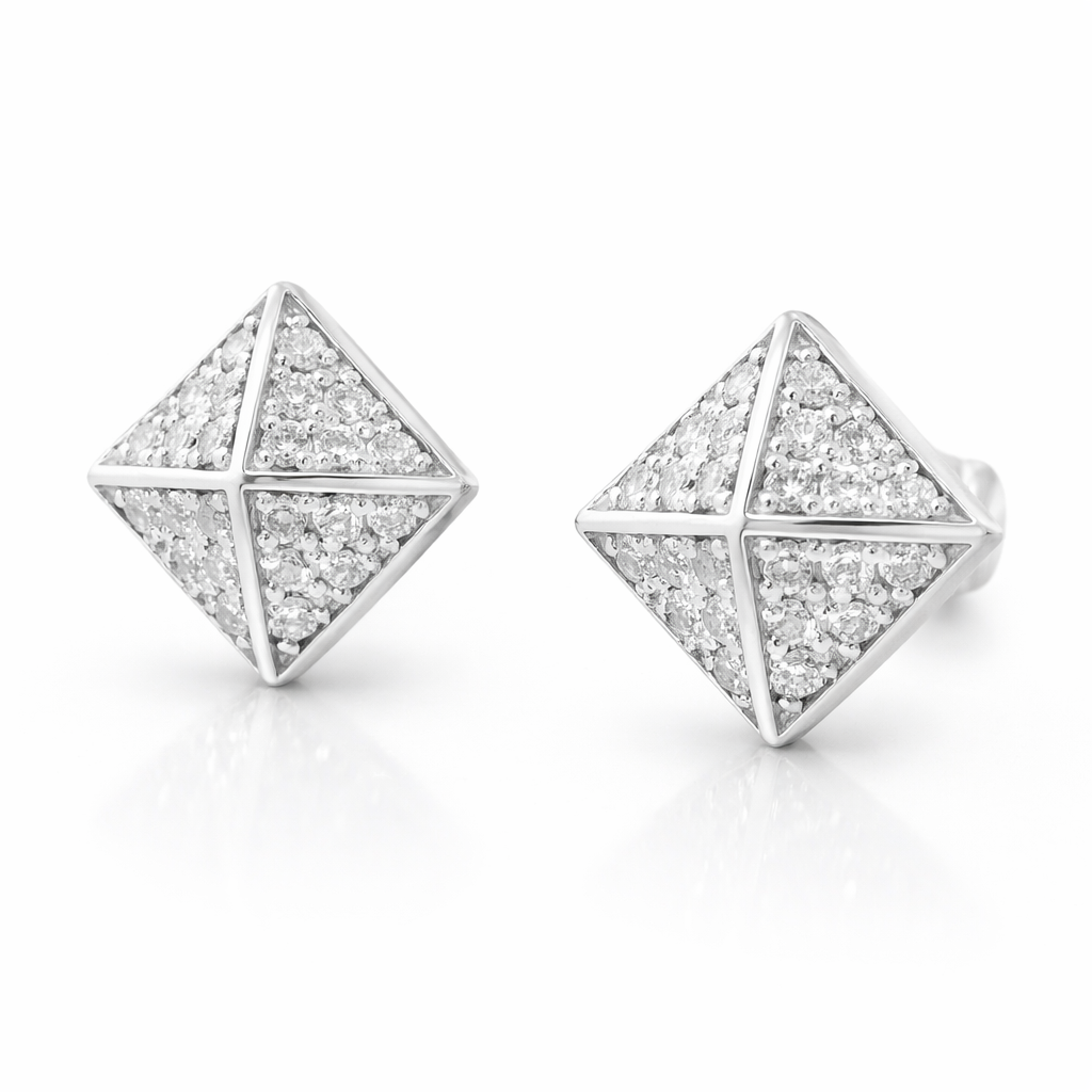 0.45CT Diamond Stud 14k White Gold Earring