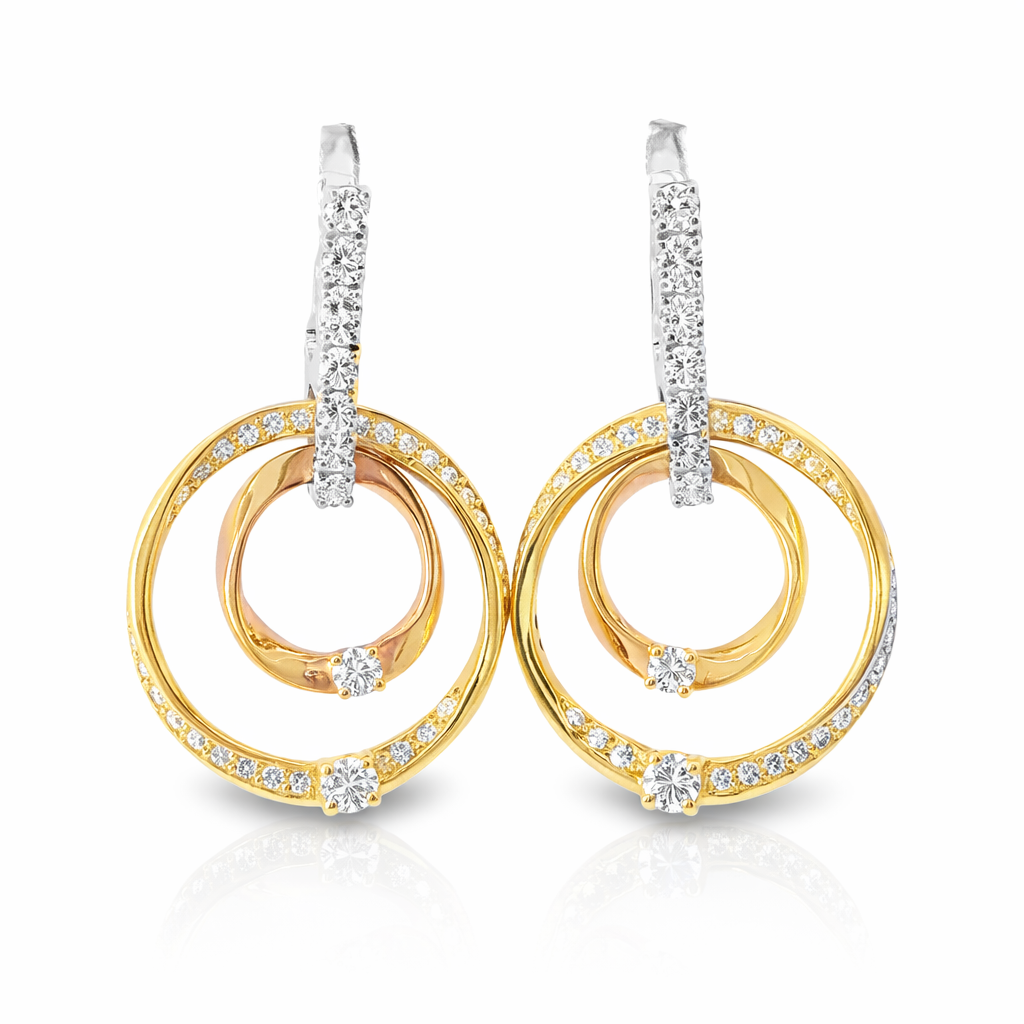 1.69CT Diamond Earring 14k Yellow Gold