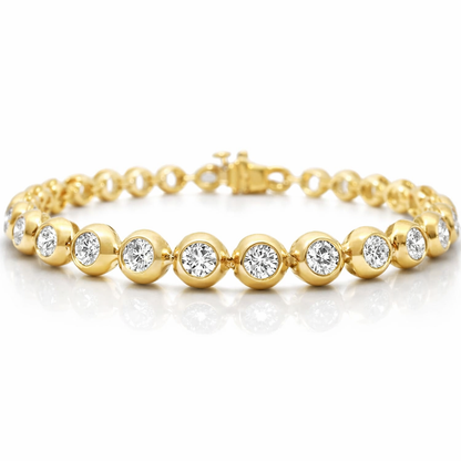 3.93CT Lab Diamond Bracelet 14k Yellow Gold