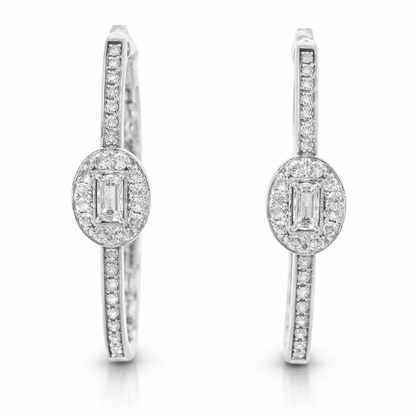 0.68CT Diamond 14k White Gold Earring