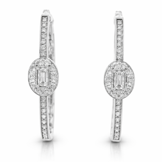 0.68CT Diamond 14k White Gold Earring