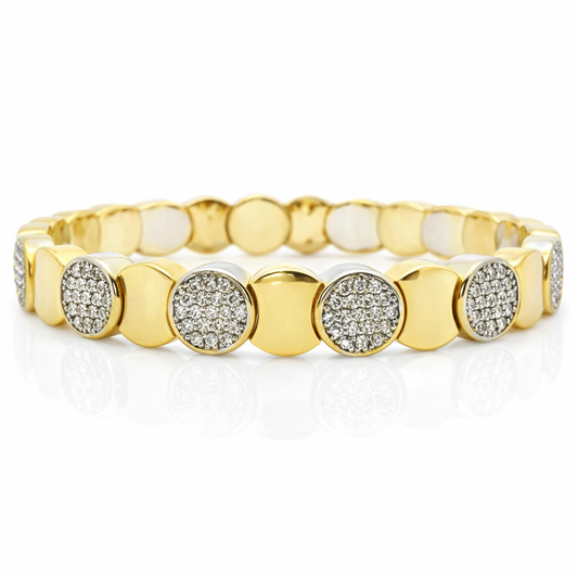 1.62CT Diamond Bangle 14k Yellow Gold