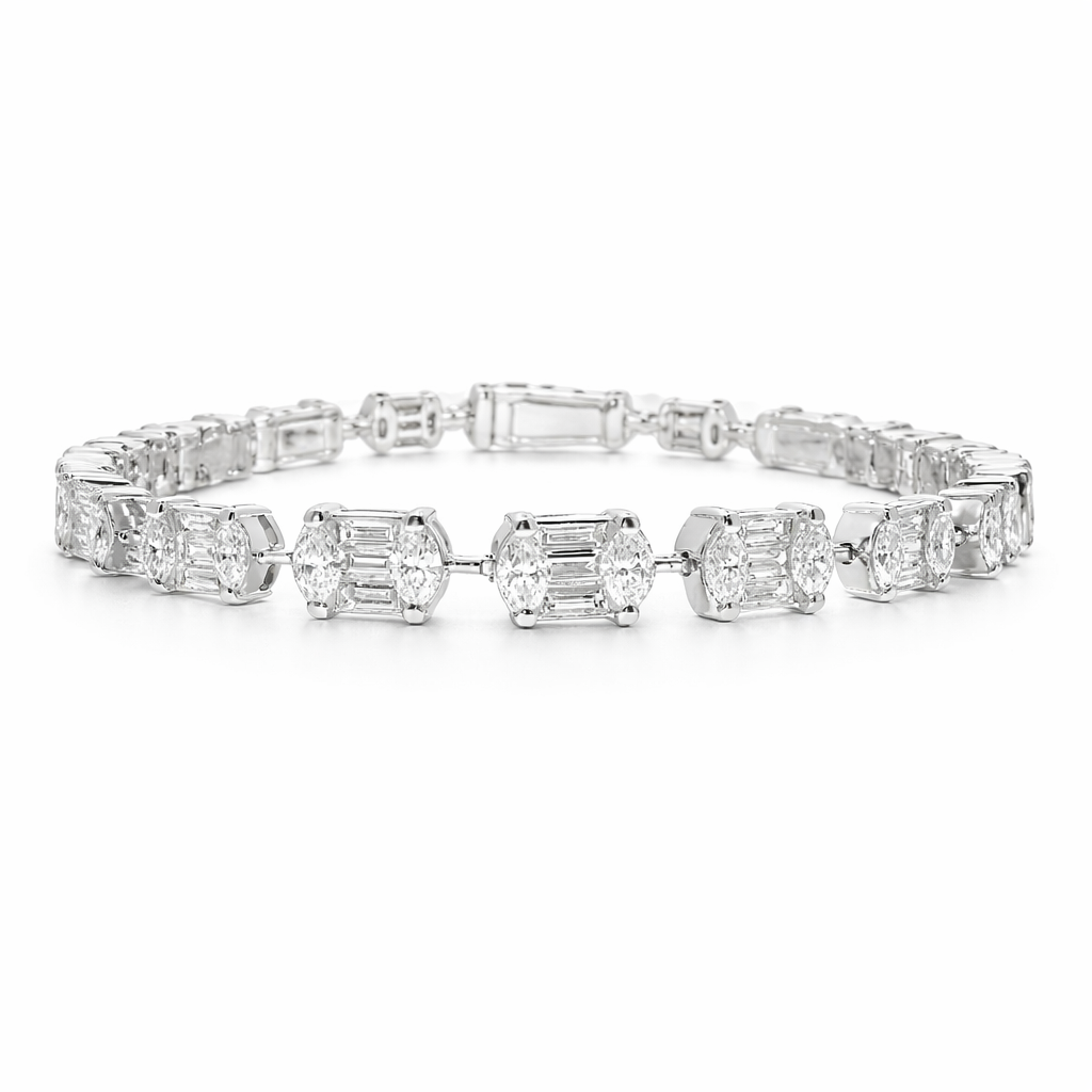 4.86CT Diamond Bracelet 18k White Gold