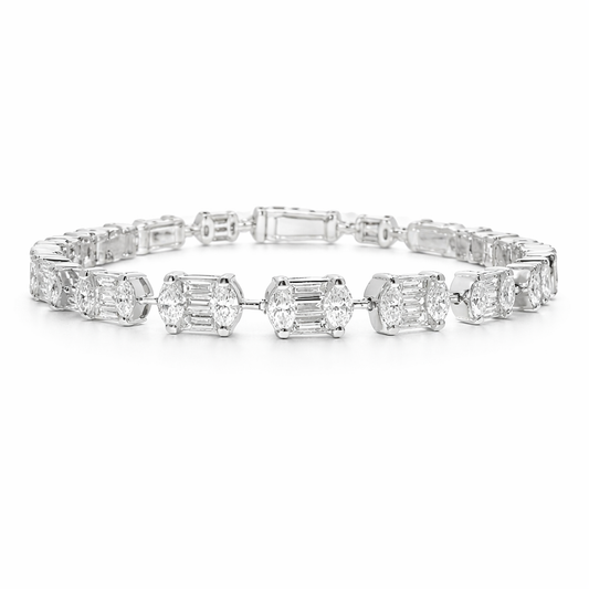 4.86CT Diamond Bracelet 18k White Gold