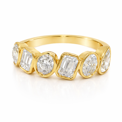 1.59CT Diamond Mixed Shape Ring 18k Yellow Gold