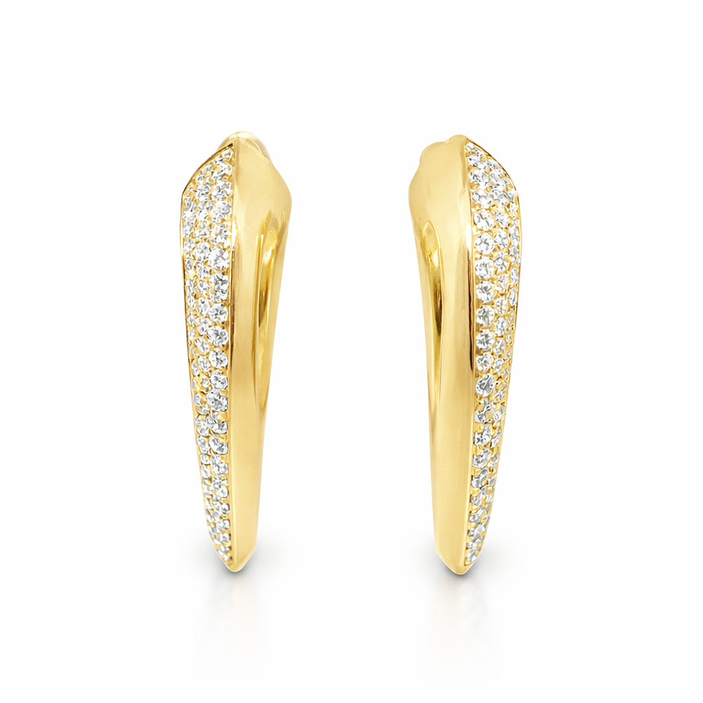 1.73CT Diamond  14k Yellow Gold Earring