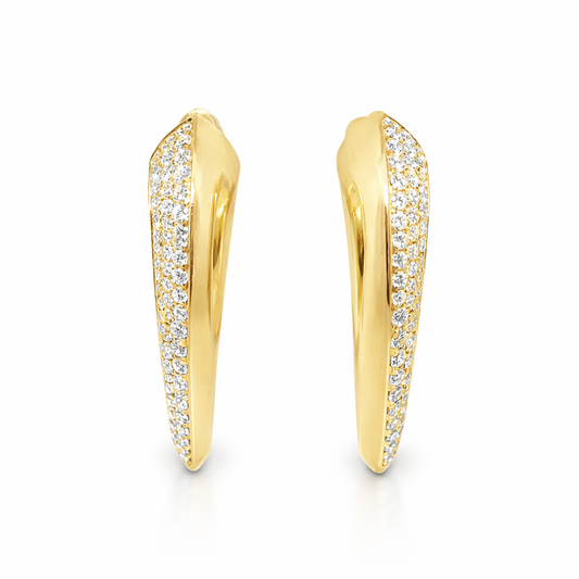 1.73CT Diamond  14k Yellow Gold Earring