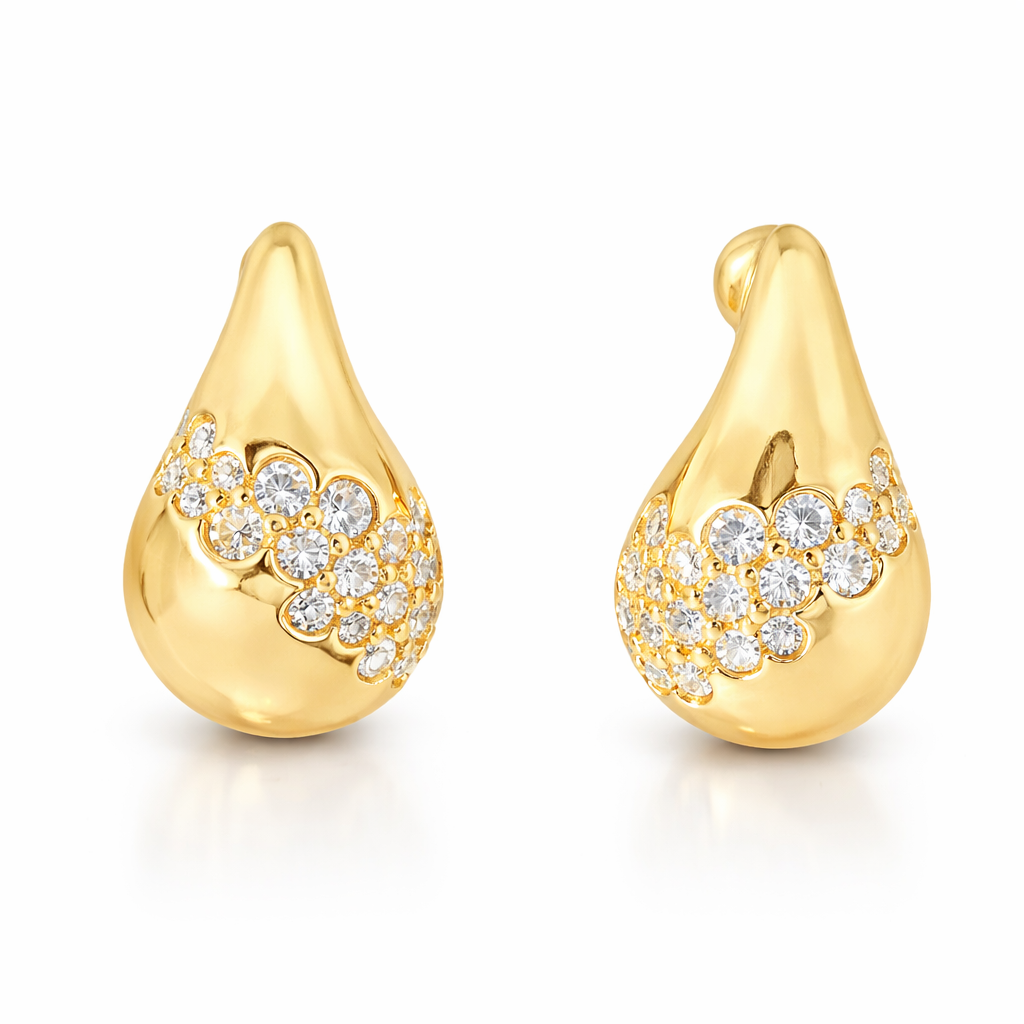 0.28CT Diamond  14k Yellow Gold Earring