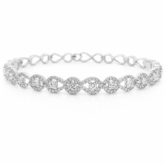 1.20CT Diamond Bangle 18k White Gold