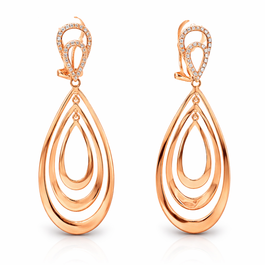 0.21CT Diamond 14k Rose Gold Earring