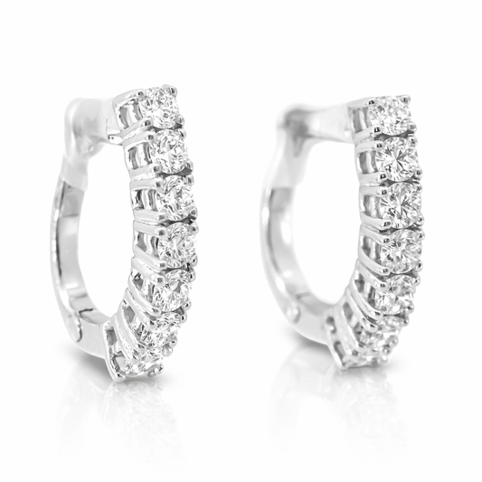 0.68CT Diamond 14k White Gold Earring