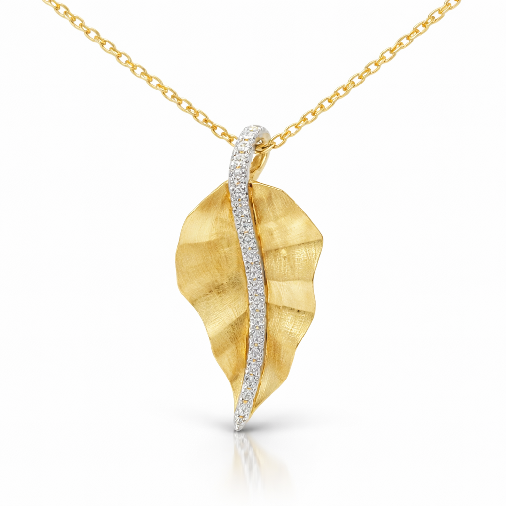 0.09CT Diamond Pendant 14k Yellow Gold