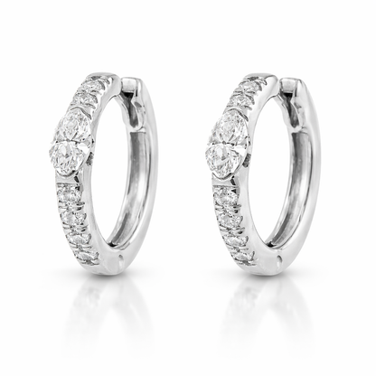 0.46CT Diamond 18k White Gold Earring