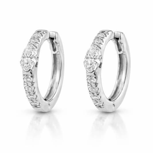 0.46CT Diamond 18k White Gold Earring