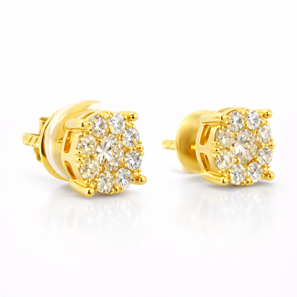 0.92CT Diamond Earring 14k Yellow Gold