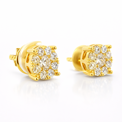 0.92CT Diamond Earring 14k Yellow Gold