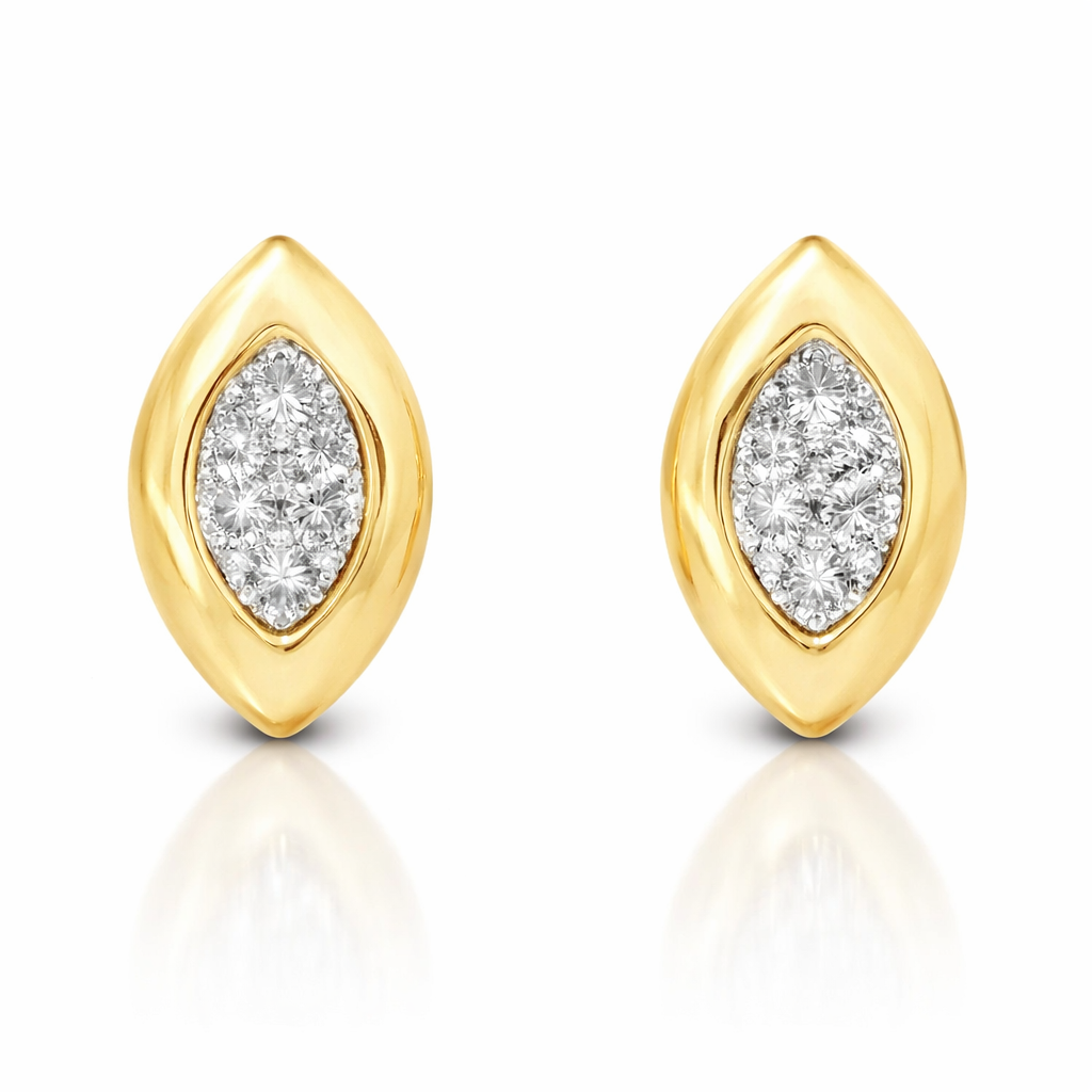 0.33CT Diamond  14k Yellow Gold Earring