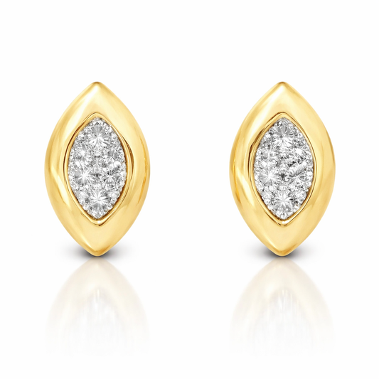 0.33CT Diamond  14k Yellow Gold Earring
