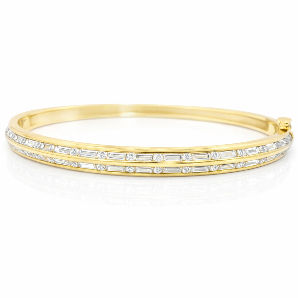1.90Ct Diamond Bangle 14k Yellow Gold