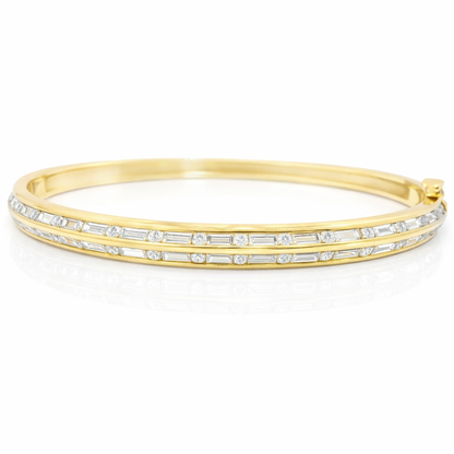 1.90Ct Diamond Bangle 14k Yellow Gold
