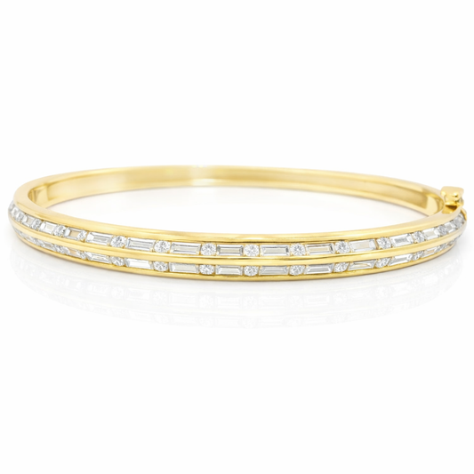 1.90Ct Diamond Bangle 14k Yellow Gold