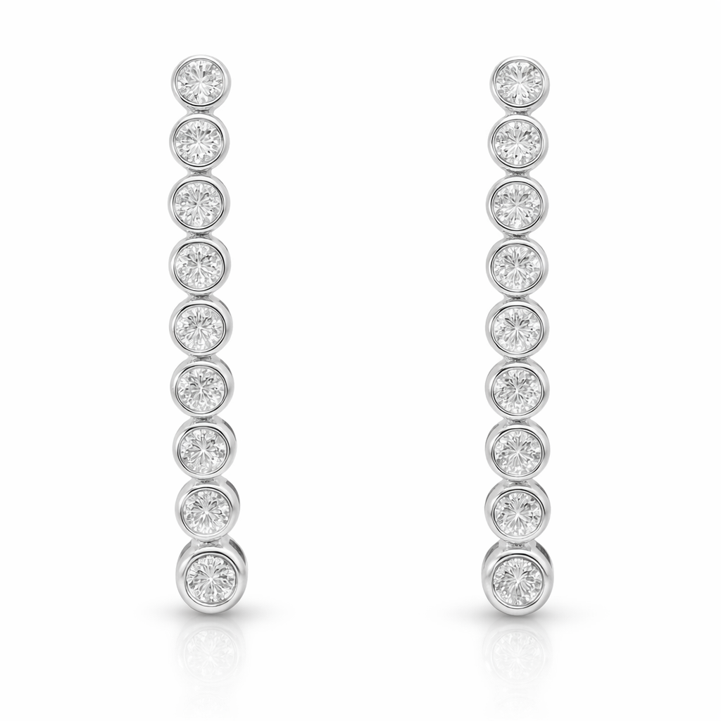 0.76CT Diamond 18k White Gold Earring
