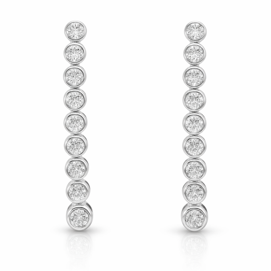 0.76CT Diamond 18k White Gold Earring