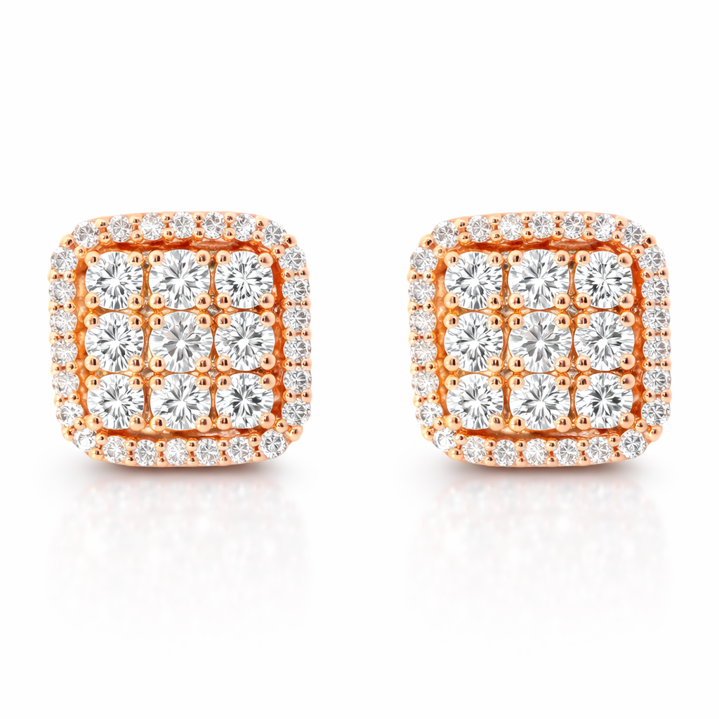 1.24CT Diamond 14k Rose Gold Earring