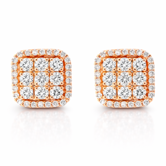 1.24CT Diamond 14k Rose Gold Earring