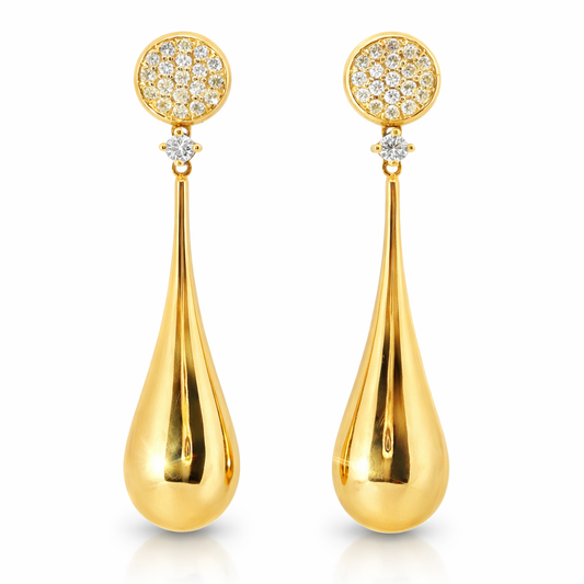 0.48CT Diamond 14k Yellow Gold Earring