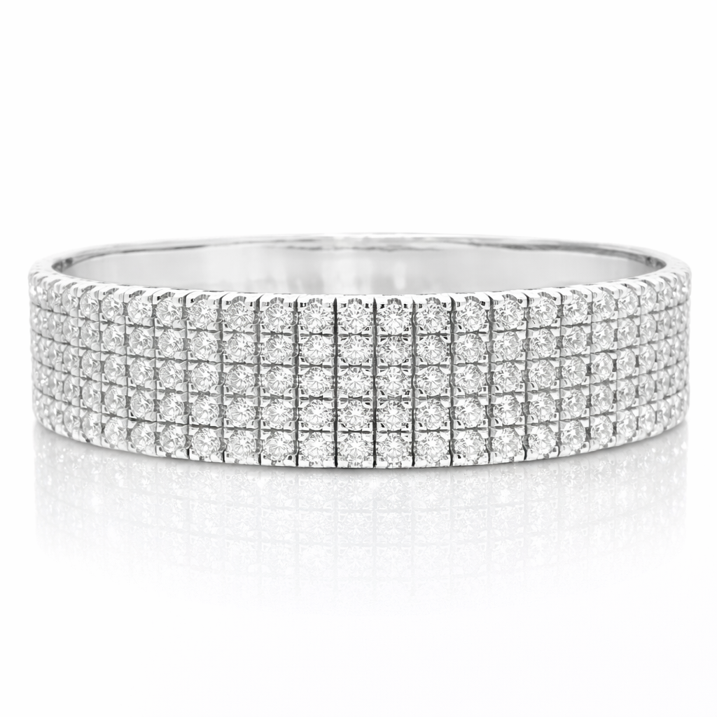 10.96CT Diamond Bangle 18k White Gold