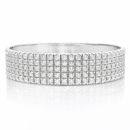 10.96CT Diamond Bangle 18k White Gold