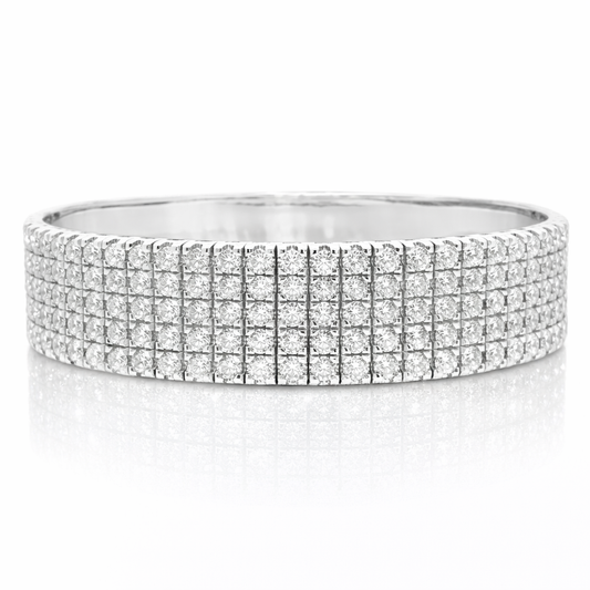 10.96CT Diamond Bangle 18k White Gold