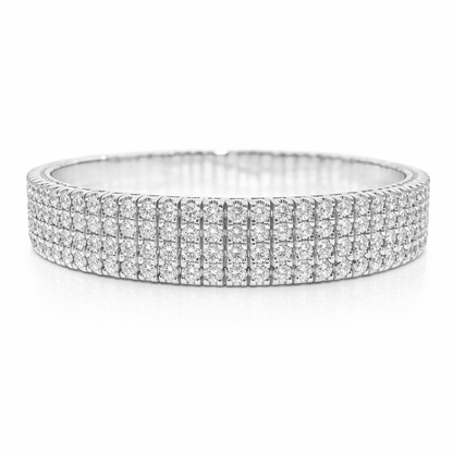8.51 CT Diamond Bangle 18k White Gold