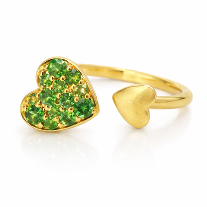 0.33CT Green Garnet Sapphire Ring 14k Yellow Gold