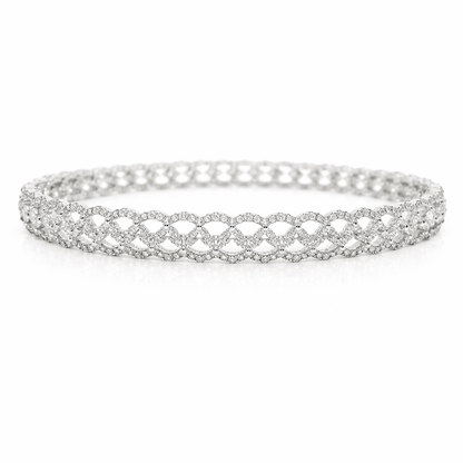 1.65CT Diamond Bangle 18k White Gold