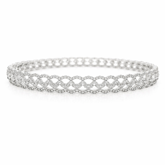 1.65CT Diamond Bangle 18k White Gold